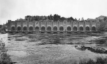 Historical photograph of a hydroelectric power station