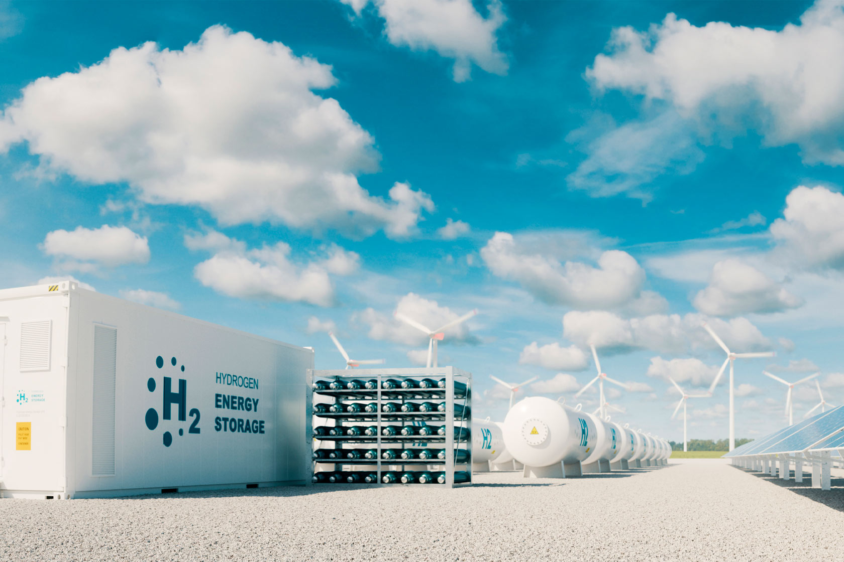 Hydrogen plant with tanks