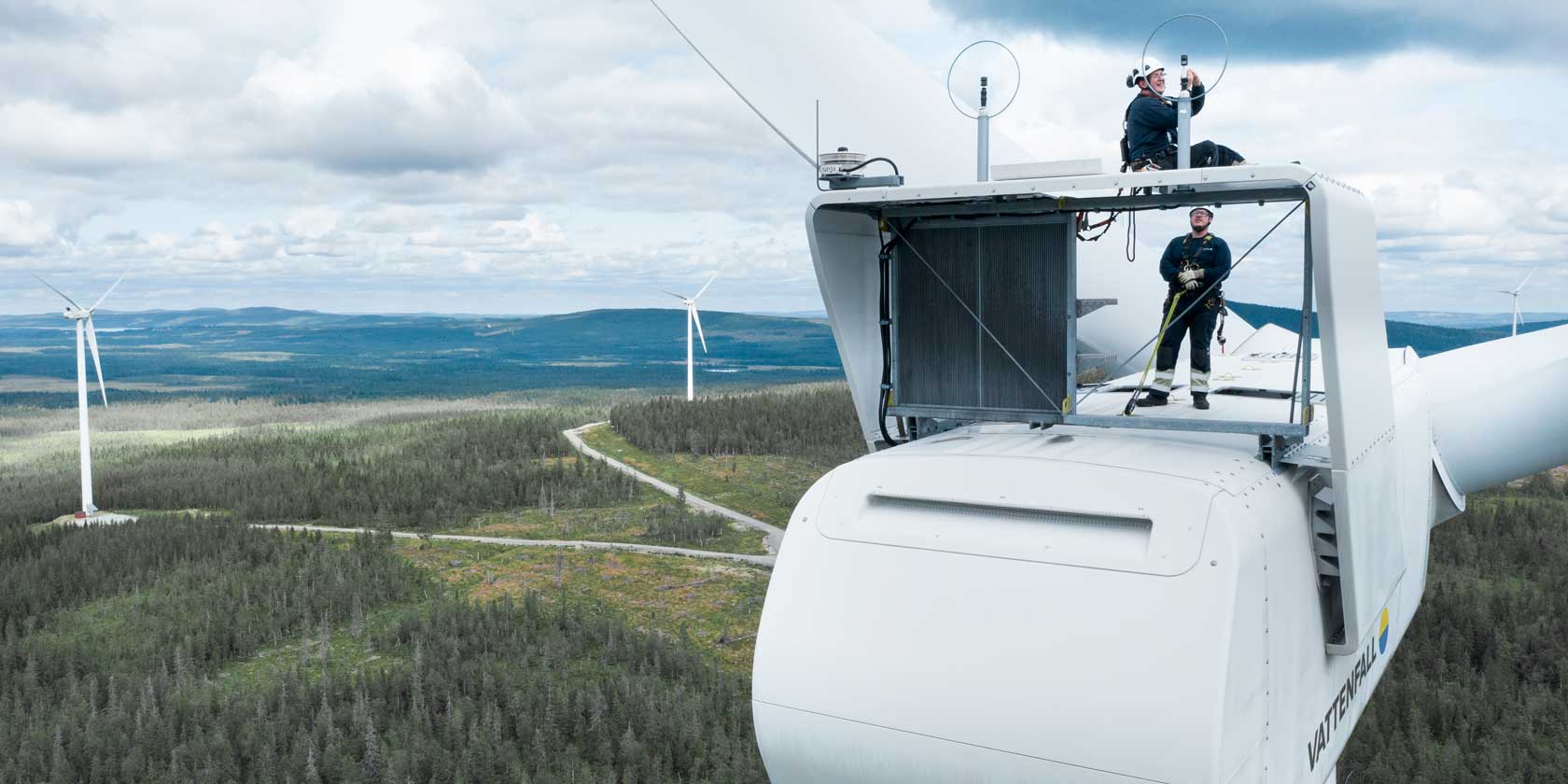 Wind employees at the Stor-Rotliden wind farm in Sweden